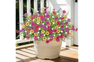 Betylifoy 12 Bundles Artificial Flowers for Outdoors UV Resistant Faux Flowers Silk Daisy for Spring Summer Decor Fake Boston