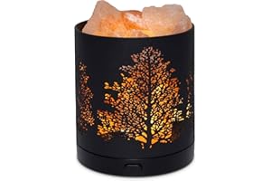 SUNYA Himalayan Salt Lamp - Metal Basket with 5 LED Bulbs, Pink Rock Salt Lamp Night Light with USB Power Cable. Box Package (Origin)