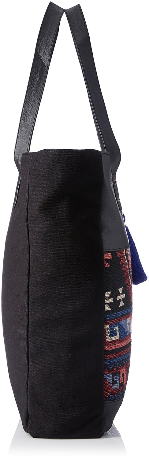 kanvas katha women's tote bag (black) ()