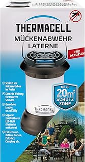 Thermacell Mückenabwehr Laterne, Mückenschutz mit sanfter LED Umgebungsbeleuchtung, dekorativ und effektiv gegen Mücken im Garten, auf der Terrasse oder dem Balkon