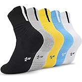 Dingcooler Basketball Socks for Men & Boys, Cushioned Athletic Sports Crew Socks for Youth Adult