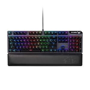 Asus TUF Gaming K7 Optical-Mech Gaming Keyboard with Tactile Switch, Detachable Wrist Rest, IP56 Waterproof Standard and Aura Sync RGB Lighting