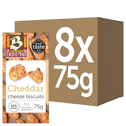 Buiteman Cheddar Cheese Biscuits Pack of 8 × 75g – Luxury Dutch Savoury Snacks – Gourmet Baked Crackers with Mature Cheddar – Perfect for Cheese Boards, Entertaining & Wine Pairing