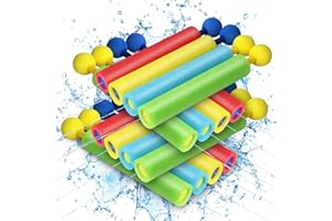 Lehoo Castle Water Gun, 16Pcs Foam Squirt Guns for Kids, 30 ft Range Pool Toy Water Squirter, Foam Water Gun Shooter for Summ