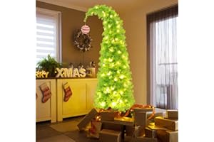 ODEWHINE 6FT Grinchs Christmas Tree with Flexible Branches - Whimsical Design Perfect for Yard, Includes Sturdy Stand for Outdoor & Indoor Use