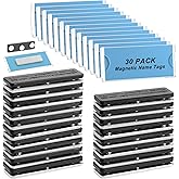 30 Pack Name Badge Magnets Kit Acrylic Magnetic Name Tag Holders with Blank Printable Paper Inserts 3 Magnets Clear Adhesive ID Holder for Business Events Office