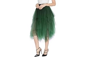Urban CoCo Women's Sheer Tutu Skirt Tulle Mesh Layered Midi Skirt