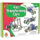 ButterflyEdufields 4in1 STEM Building Car Kits for Kids - DIY 3D Wooden Puzzle Toys, Educational STEM Gifts for Ages 6 to 12