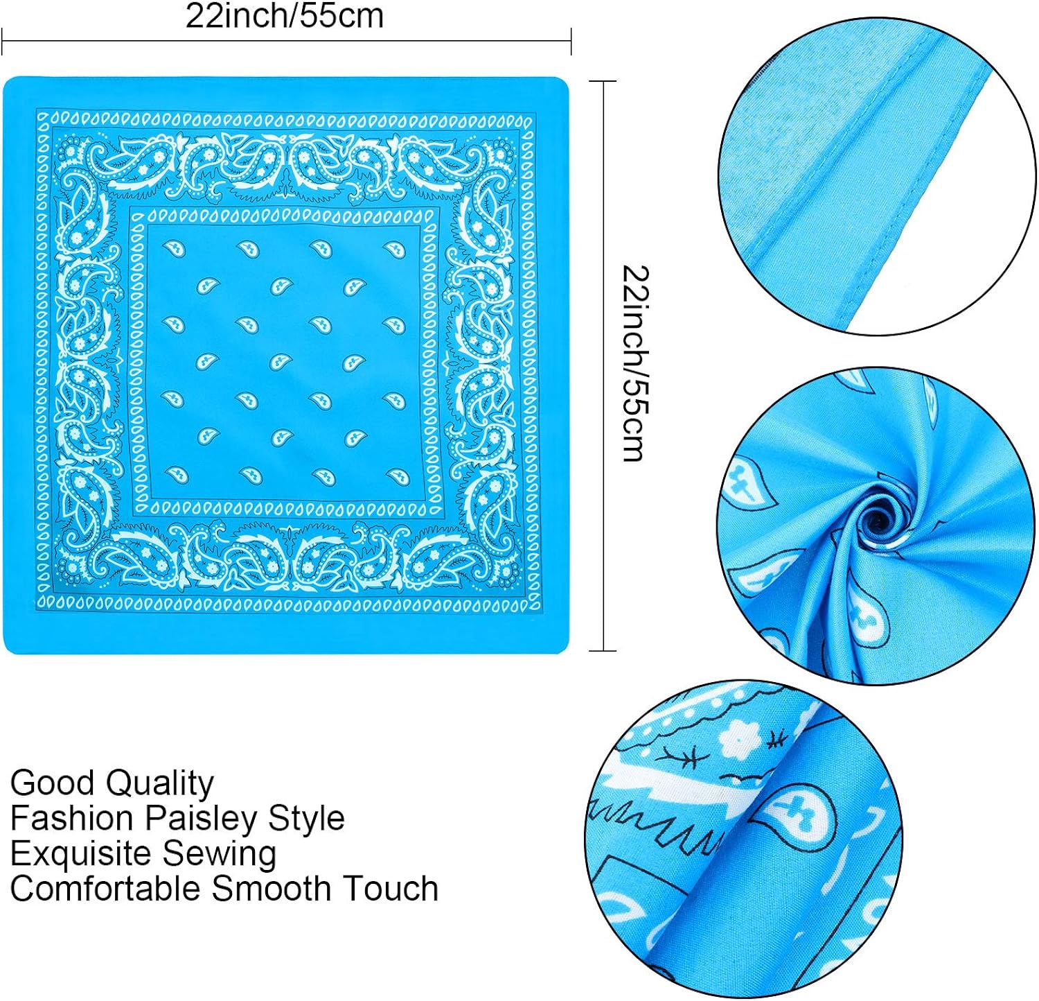 36 Pieces Paisley Cowboy Bandana Novelty Scarf Polyester Headband Handkerchief: Clothing