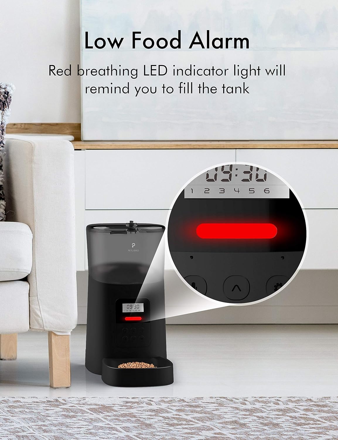 PETLIBRO Automatic Cat Feeder, 6L Auto Dry Food Dispenser with Twist Lock Lid for Naughty Pet, Low Food LED Indication with Clog-Free Design, Up to 50 Portion Control 6 Meals Daily for Dogs and Cats : Kitchen & Dining