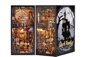 TOYQI DIY Book Nook Kit, Miniature House Dollhouse Kit for Adult and Teens, Book Nook Kits for Adults, Booknook Bookend Alley Model Build with Dust Cover