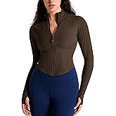 QUEENIEKE Women's Slim Fit Workout Jackets - Zip Up Athletic Running Jacket with Color-blocked Mesh & Thumb Holes