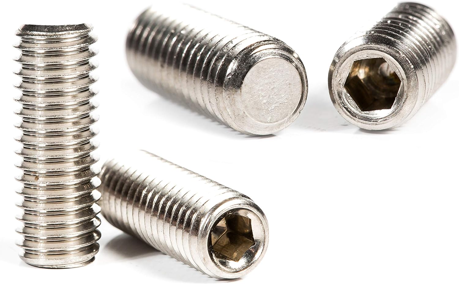 6mm Grub Screws for Spindle Door Handles Knobs Stainless Steel Flat Point (Pack of 2) G04BCD, Silver, 6mm x 6mm
