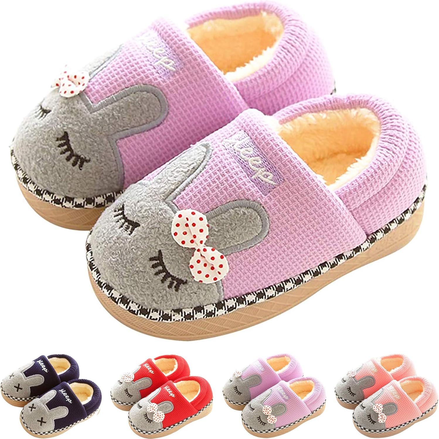 SITAILE Jungen Mädchen Winter Pantoffeln Slippers Schuhe mit Plüsch ...