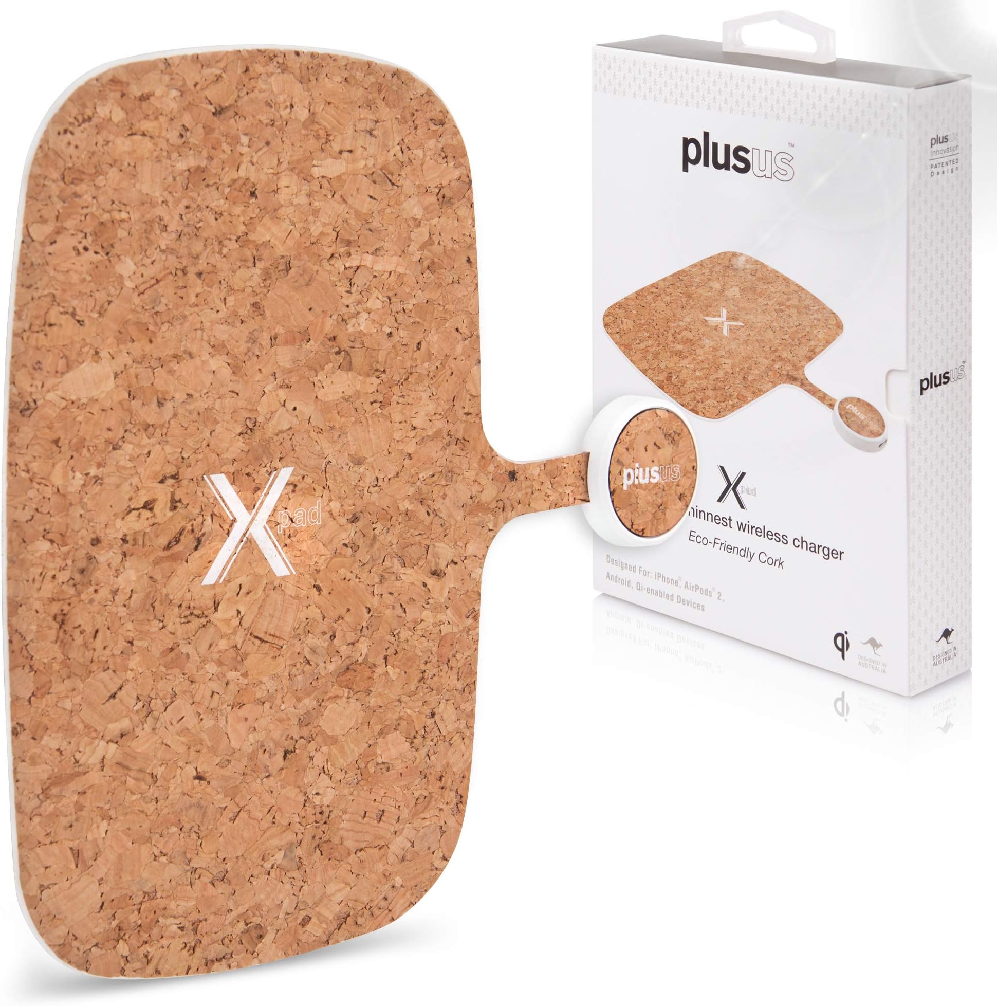 Plusus Xpad Wireless Charging Pad Eco Friendly Cork First Ever Flexible Design
