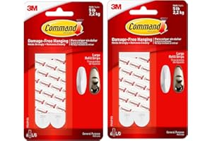 Command Refill Strips, Large, White, 6-Strips (17023P-ES) (2-Pack)