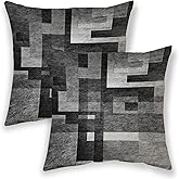 BETGINY Black White Grey Pillow Covers 24x24, Abstract Art Outdoor Decorative Throw Pillows for Couch, Modern Geometry Decor Cushion Cover 2 Pcs Soft Farmhouse Square Pillowcase for Bed Car Safa