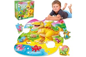 SYNARRY Dinosaur Floor Puzzles for Kids Ages 4-6, Large 45 Piece Floor Puzzles for Kids Ages 3-5, Dinosaur Puzzles for 4-8 Ye