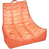 Big Joe Captain's Pool Float Lounger, Double Sided Mesh, Peach Glow | Polystyrene Bean Filled, No Inflation Needed, Refillable, UV-Protected, Weather-Resistant, Fade-Proof Fabric