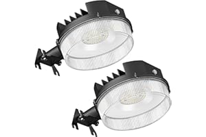 CINOTON LED Barn Light, Dusk to Dawn Outdoor Lighting, 42W 4950LM 5000K Daylight, Exterior Security Flood Light with Photocell, UL Listed, IP65 Waterproof Outside Area Fixture for Street, Black 2 Pack