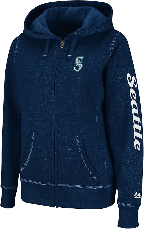 MLB Women's Seattle Mariners Steppin' Up Full Zip Marled