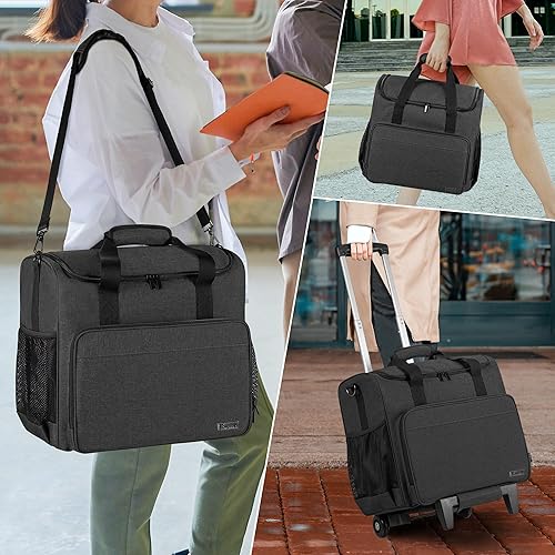 Trunab Rolling Teacher Bag, Teacher Tote Bag with Bottom Pad and