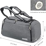 KASIBON Sports Duffle Bag 42L with Shoes Compartment Wet Pocket Grey view 5