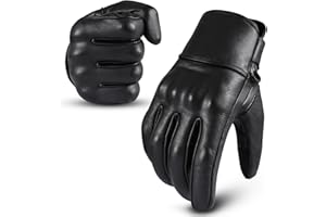 AAASPORTX aasportx Motorcycle Gloves - Men's Leather Motorbike Gloves with Touchscreen Function - Non-Slip Pads for Men & Women