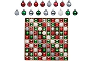 Valery Madelyn 100ct Mini Christmas Ornaments Tree Decorations Set, 1.18 Inches Red Green and White Shatterproof Christmas Ball Ornaments, Hanging Ornament Bulk for Xmas Holiday Party Decor