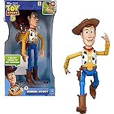 Mattel Disney and Pixar Toy Story 5 Running Woody - Figura de acción de 12 pulgadas con 50 frases y sonidos de película, prec