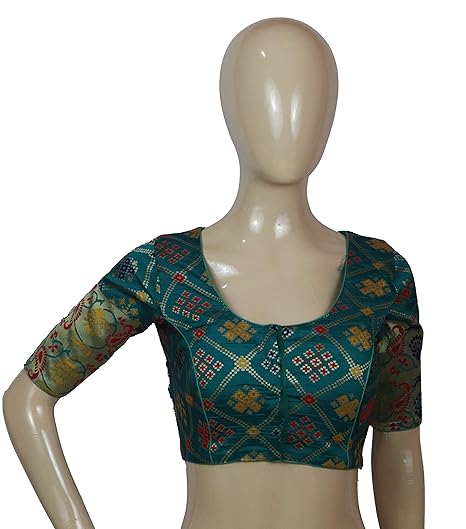 banaras multicolor embroidery readymade blouse