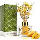 Reed Diffuser Set - 3.38 fl oz (100ml) Tropical Fruit Home Fragrance Reed Diffuser for Bathroom Shelf Decor 6 Reed Stick