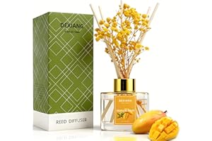 DEXIANG Reed Diffuser Set - 3.38 fl oz （100ml） Tropical Fruit Home Fragrance Reed Diffuser for Bathroom Shelf Decor 6 Reed Stick