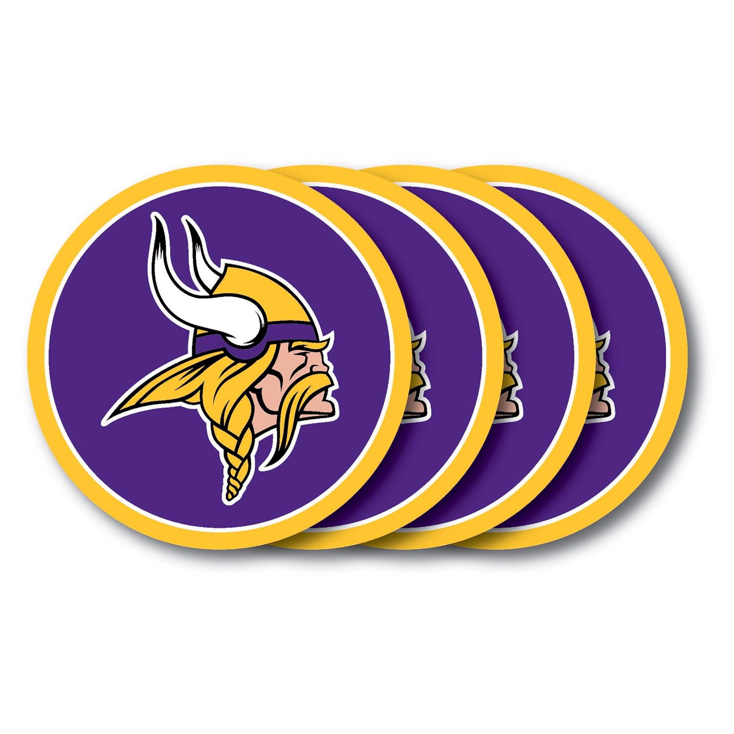 NFL Minnesota Vikings Vinyl Coaster Set Pack of 4