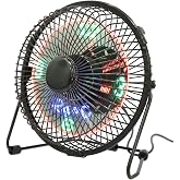 OSALADI Mini Desktop USB LED Clock Cooling Fan Portable Metal Real time Calendar Temperature Display Fan for Home and Office