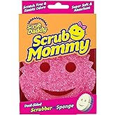 Scrub Daddy Dual Sided Texture Changing Sponge/Scrubber - Super Absorbent Sponge Side - Scrub Mommy (Pink) - 1 Count