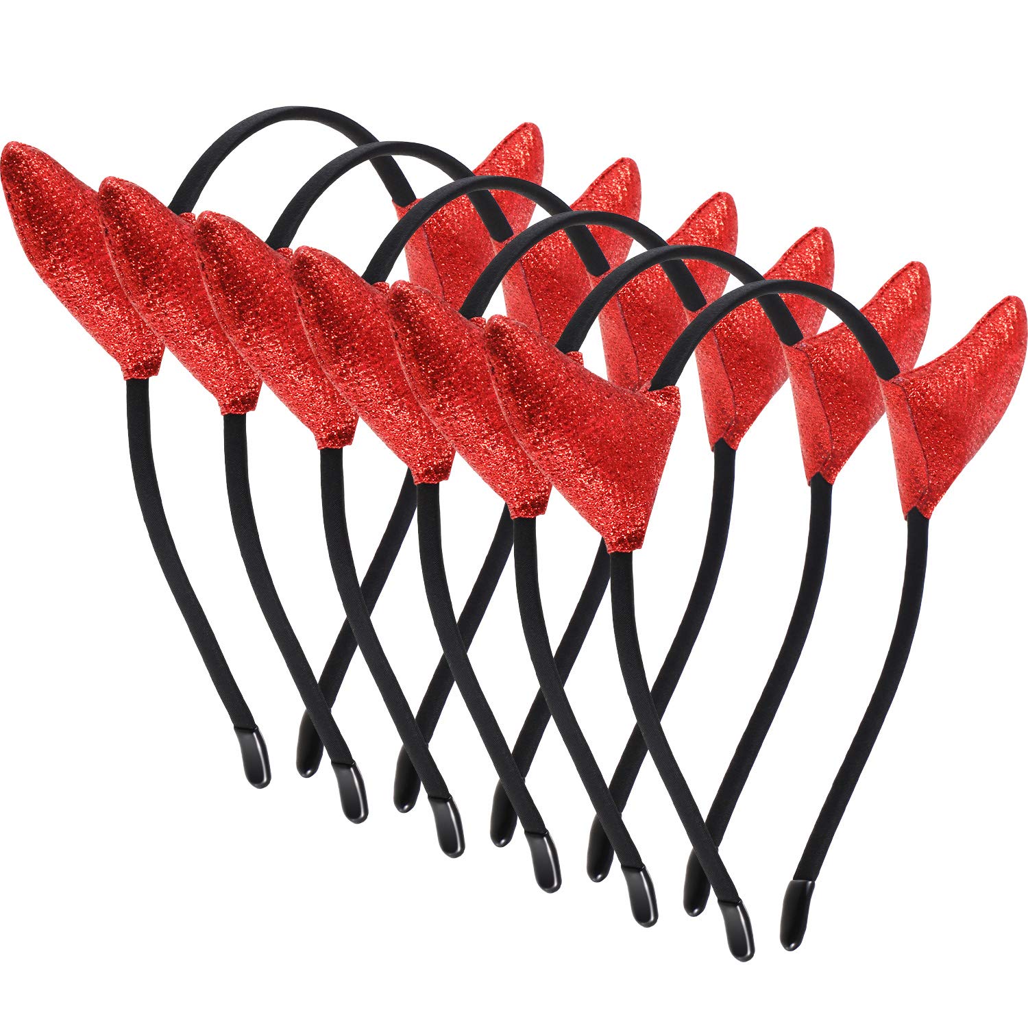 WILLBOND 6 Pieces Devil Horns Headbands Halloween Headband for