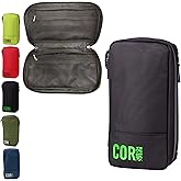 COR Surf Compact Toiletry Travel Bag Hanging, Premium Mens and Women Dopp Kit for Travel | Waterproof with 4 Separate Compartments and Waterproof Zippers (Black)