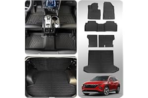 Thinzyou Floor Mats Compatible with 2022 2023 2024 2025 Hyundai Tucson Trunk Mat Cargo Liner Cargo Mat TPE All Weather Back Seat Cover Protector Tucson Accessories(Floor Mats+Backrest Mats+Trunk Mat)