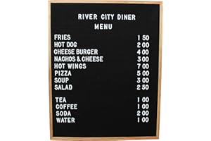 Executive Office Solutions Extra Large Changeable Letter Board - Black Felt With Solid Oak Frame, Wall Mount, Canvas Bag, Letter Clippers, Letter Box and 450 Characters 24 x 30 Black (LB5)