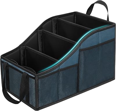 YOHOOLYO Car Seat Organiser Backseat Storage 4 Cups 7 Pockets Blue