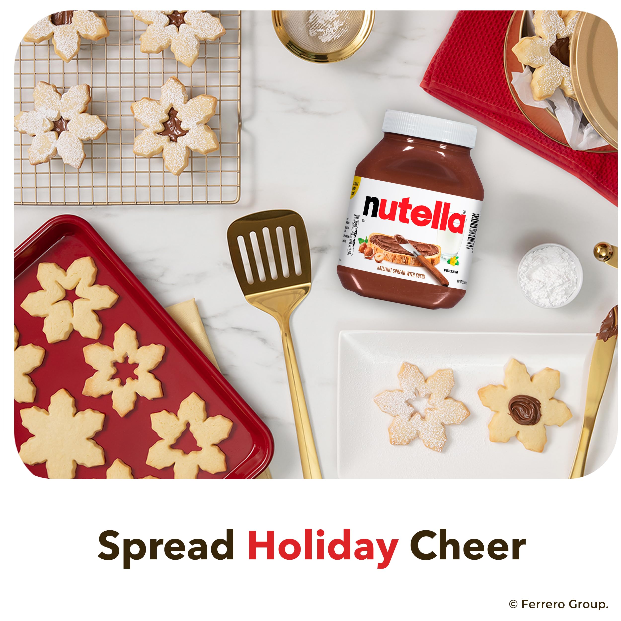 Nutella Hazelnut Spread with Cocoa, Creamy Hazelnut Spread, Breakfast Favorite, 35.3 oz Jar