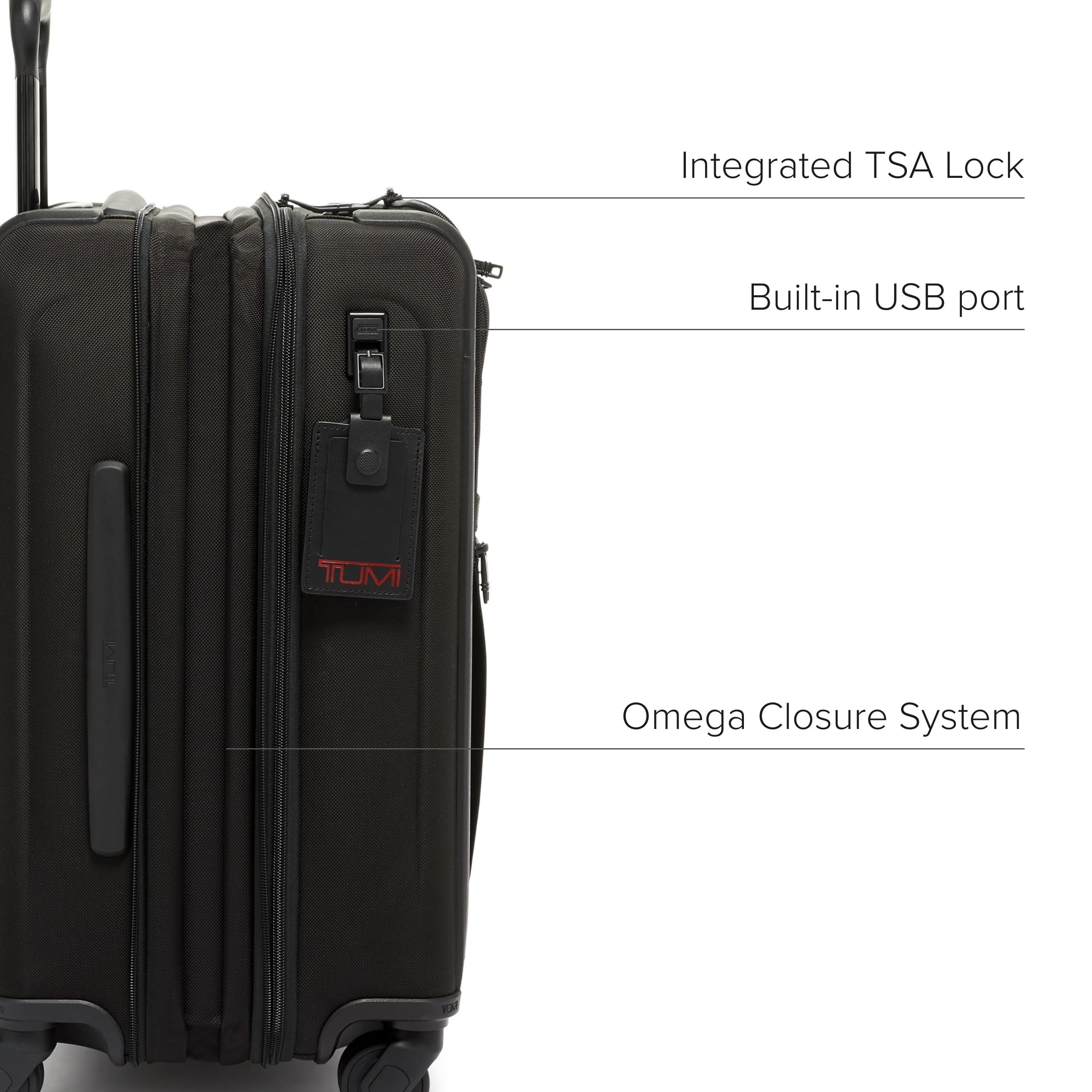 TUMI Alpha Continental Dual Access 4-Wheeled Carry-on Luggage - Rolling, Lightweight Suitcase - Secure Suitcase with Lock