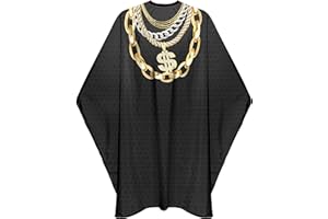 Pelocapa Barber Cape for Men Hair Cutting Salon Cape with Snap Closures Waterproof Professional Large Barber Hairdresser Cape- 63”× 56” (Dollar Chain)