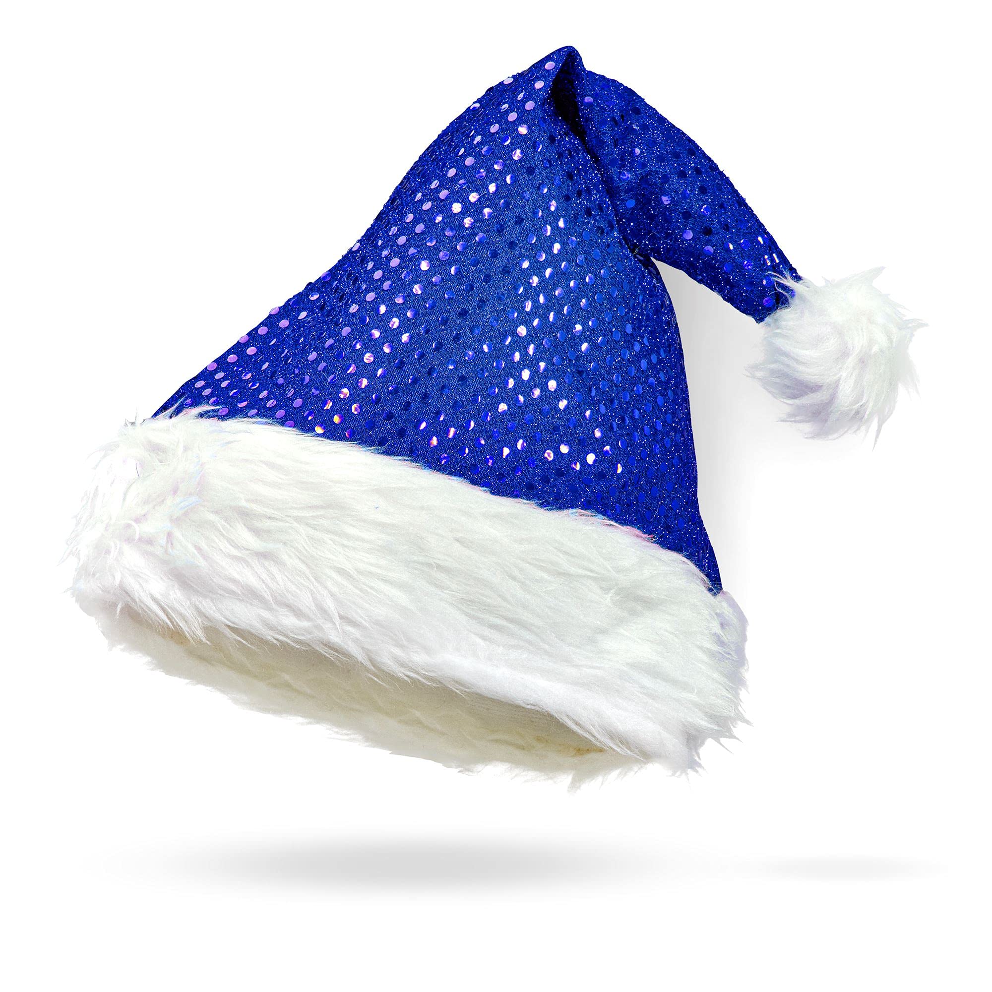 W WIDMANN MILANO Party Fashion - Sequin Santa Hat for Women, Carnival, Theme Parties, Blue
