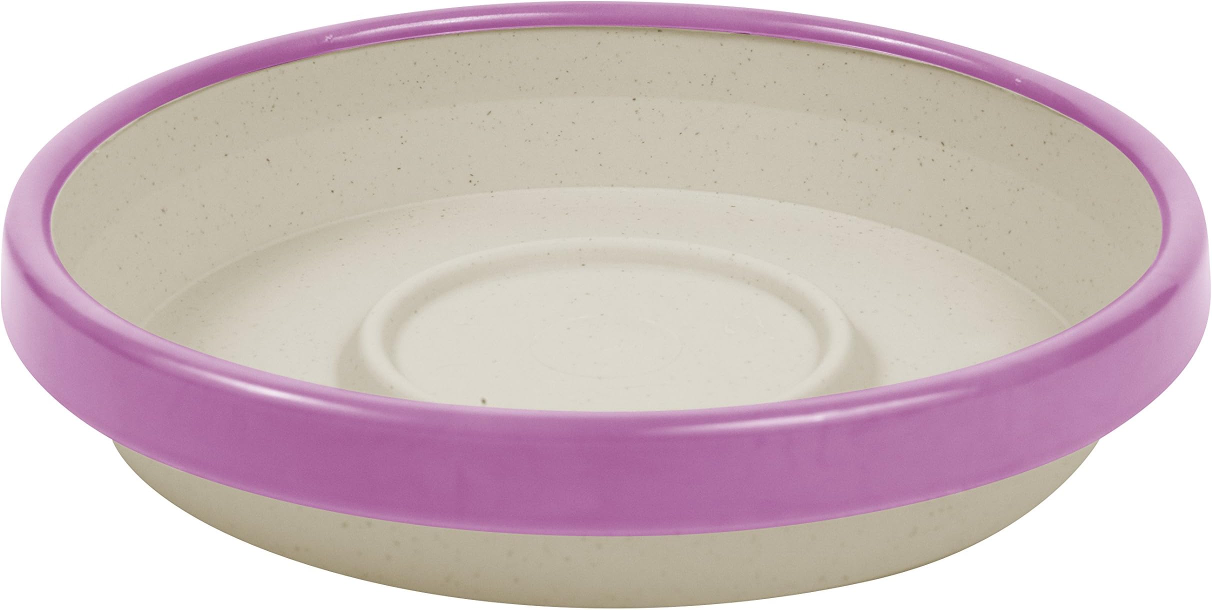 Bloem Terra Two-Tone Saucer 12" Taupe w/Passion Fruit (STT1235-29)