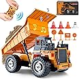 MLcnleS Dump Truck Toy Construction Vehicle – 1/20 Remote Control Truck Tractor with Articulated Buckets for Indoor & Outdoor Play, Kids Engineering Beginners Toy Car for Ages 3+ Boys and Girls