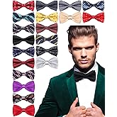 Hercicy 20 Pcs Bow Ties for Men Pre Formal Satin Bowties Set with Adjustable Neck Band for Wedding Party Favors
