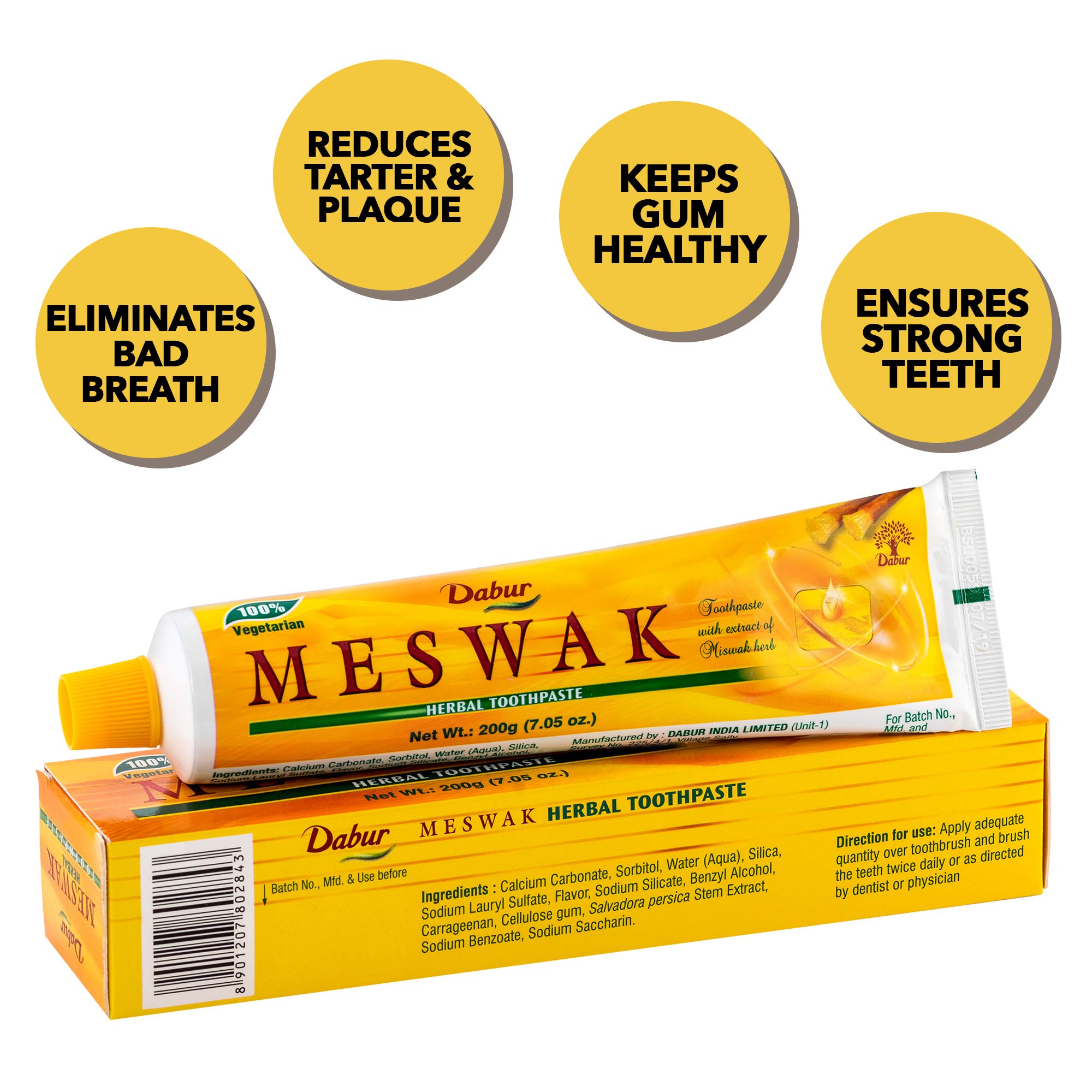 Dabur Meswak (Miswak) toothpaste 200 grams pack of 3 Buy Online in UAE. Hpc Products in