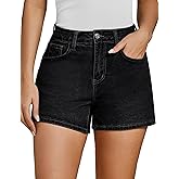 luvamia Jean Shorts for Women High Waisted Trendy Summer Casual Wide Leg Stretchy Denim Jorts Distressed Cut Off Shorts